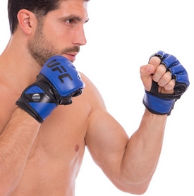 Перчатки для смешанных единоборств MMA PU UFC Contender UHK-69141 синие, 5 oz - Фото №5