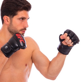Перчатки для смешанных единоборств MMA PU UFC Contender UHK-69153 черные, 7 oz - Фото №4