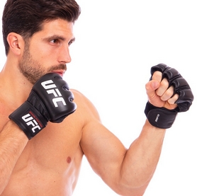Перчатки для смешанных единоборств MMA кожаные UFC Pro UHK-69908 черные - Фото №4