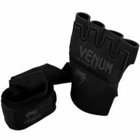 Бинт-перчатки гелевые Venum Kontact Gel Glowe Wraps, черные - Фото №4