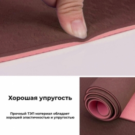 Коврик для йоги и фитнеса Power System Yoga Mat Premium (PS-4060) - розовый, 183х61х0,6 - Фото №5