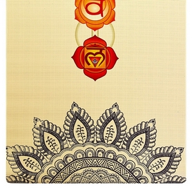 Килимок для йоги (йога-мат) джутовий двошаровий Record (FI-7157-1) - Мандала Чакри, 3мм - Фото №4