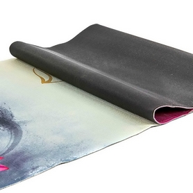 Коврик для йоги (йога-мат) джутовый двухслойный Record (FI-7157-4) - Розовый Лотос, 3мм - Фото №5