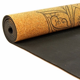Коврик для йоги (йога-мат) пробковый двухслойный Record (FI-7156-5) - Слон, 4мм - Фото №3