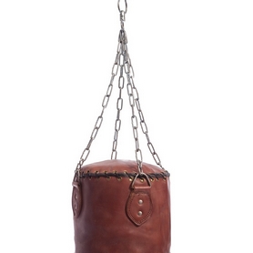 Чехол боксерского мешка цилиндрический с цепью Vintage (F-0245) - коричневый, h-100см - Фото №3