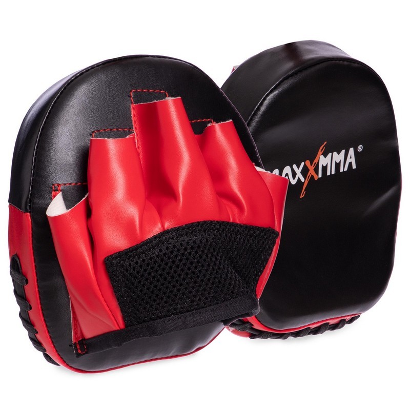 

Лапы изогнутые MaxxMMA MP04, черно-красные, Красный
