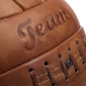 Мяч футбольный кожаный Vintage, 18 панелей (F-0253) - коричневый, №5 - Фото №2