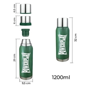 Термос питьевой PowerPlay (9001) - зеленый, 1200 мл - Фото №5