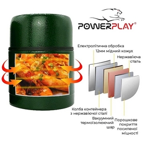 Термос пищевой PowerPlay (9003) - зеленый, 500 мл - Фото №5
