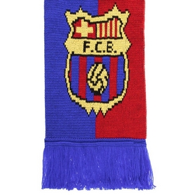 Шарф зимний для болельщиков двусторонний Soccer Barselona FB-6026, сине-бордовый - Фото №3