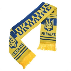 Шарф зимовий для уболівальників двосторонній Ukraine, синьо-жовтий - Фото №2