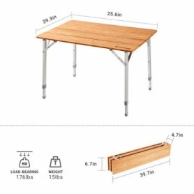 Стол складной 4-Folding Bamboo Table L KingCamp KC2006 - Фото №2