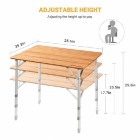 Стіл складаний 4-Folding Bamboo Table L KingCamp KC2006 - Фото №3