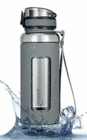 Бутылка для воды KingCamp Silicon Tritan Bottle KA1144 - серая, 1000 мл