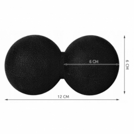 М'яч масажний подвійний Springos Lacrosse Double Ball чорний, 6x12 см (FA0022) - Фото №2