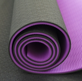 Коврик (мат) для йоги и фитнеса SportСraft TPE фиолетовый, 183х61х0,6 см (ES0020) - Фото №3