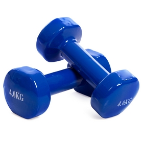 Гантель для фитнеса виниловая Pro Supra синяя, 4 кг (ta-0001-4-B)