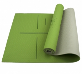 Коврик (мат) для йоги и фитнеса SportСraft TPE зелёный, 183х61х0,6 см (ES0024)