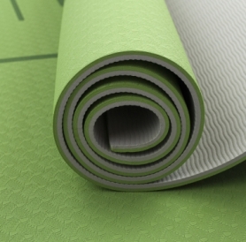 Коврик (мат) для йоги и фитнеса SportСraft TPE зелёный, 183х61х0,6 см (ES0024) - Фото №3