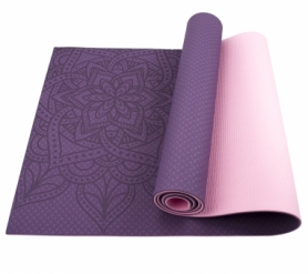 Коврик (мат) для йоги и фитнеса SportСraft TPE пурпурный, 183х61х0,6 см (ES0029)