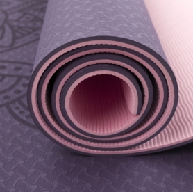 Коврик (мат) для йоги и фитнеса SportСraft TPE пурпурный, 183х61х0,6 см (ES0029) - Фото №3