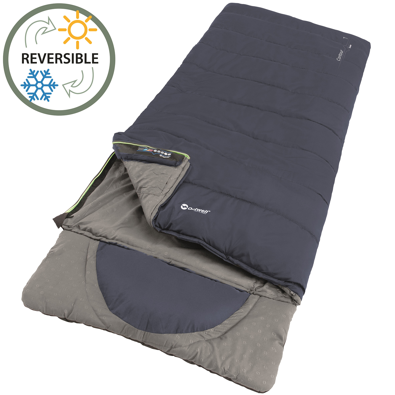 

Мешок спальный (спальник) Outwell Contour Lux Reversible/-3°C Deep Blue Left (928749)