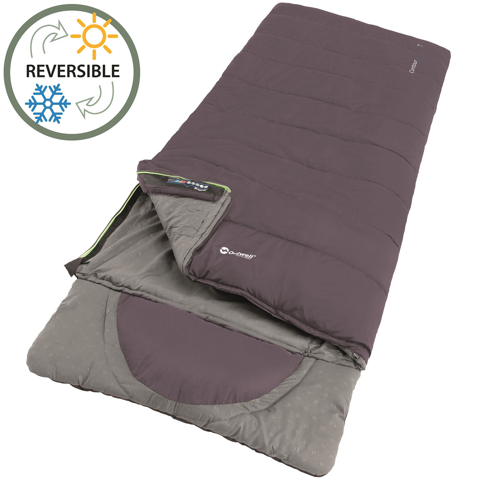 

Мешок спальный (спальник) Outwell Contour Reversible/+2°C Dark Purple Left (928747)