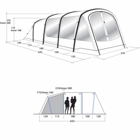 Палатка четырехместная Outwell Parkdale 4PA Green (928738) - Фото №2