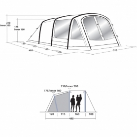 Палатка пятиместная Outwell Rosedale 5PA Green (928737) - Фото №2