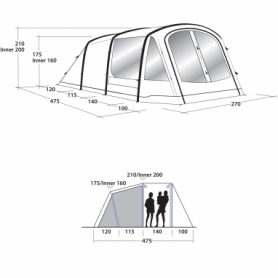 Палатка четырехместная Outwell Rosedale 4PA Green (928736) - Фото №2