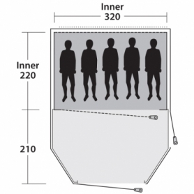 Палатка пятиместная Outwell Earth 5 Blue (928735) - Фото №3