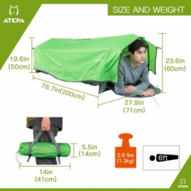 Палатка одноместная ультралегкая Atepa 3-IN-1 Tent (AT4001) - Фото №2