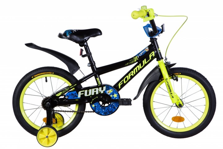 Велосипед детский Formula Fury 2021 16 желтый, рама - 9" (OPS-FRK-16-154)