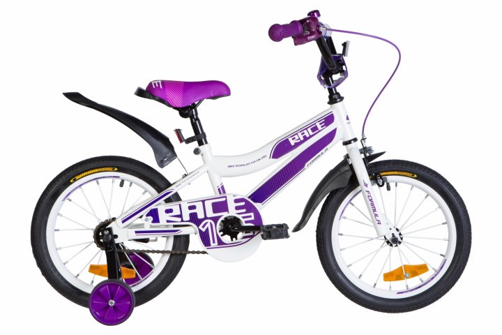 Велосипед детский Formula Flower Premium 2021 16 фиолетовый, рама - 9" (OPS-FRK-16-150)