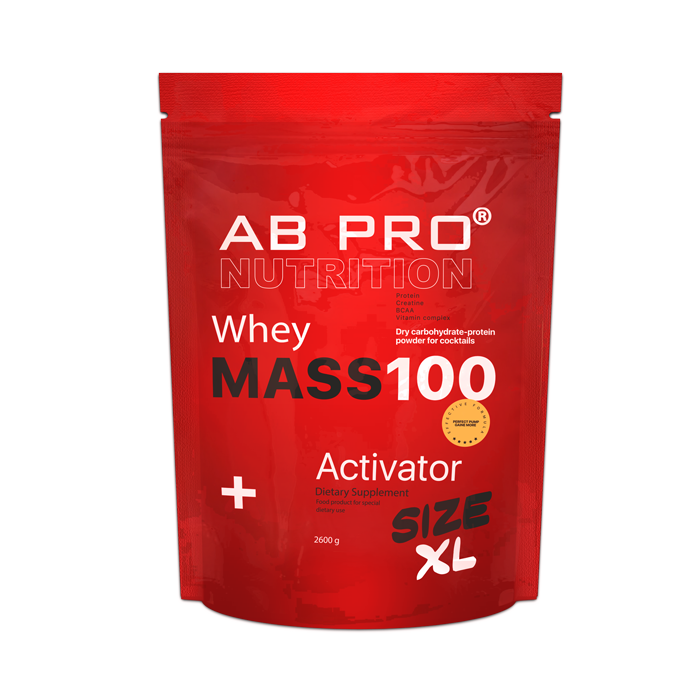

Гейнер AB PRO Mass 100 Whey Activator , 2600 г (ABPR100105, Красный