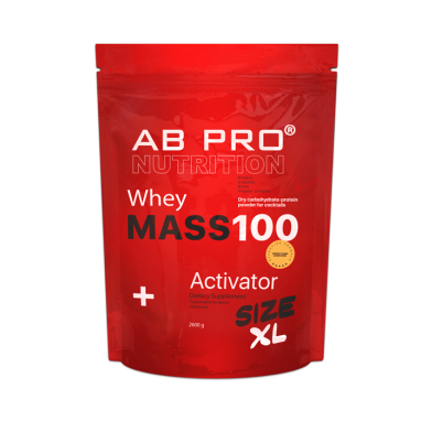 Гейнер AB PRO Mass 100 Whey Activator Ананас-кокос, 2600 г (ABPR300105)