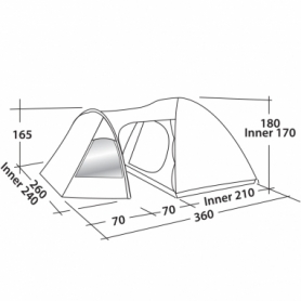 Палатка четырехместная Easy Camp Blazar 400 красная (SN928905) - Фото №2