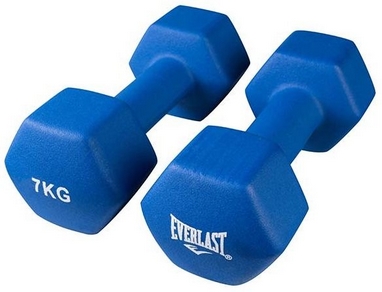 Гантели для фитнеса виниловые Everlast, 2 шт по 7 кг (80024/7)