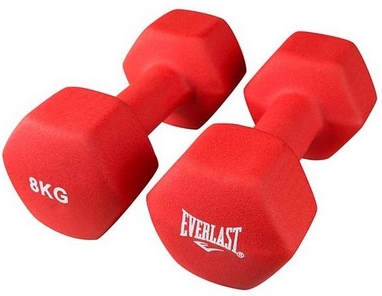 Гантели для фитнеса виниловые Everlast, 2 шт по 8 кг (80024/8)