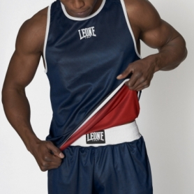 Майка боксерская двухсторонняя Leone Double Face сине-красная - Фото №2