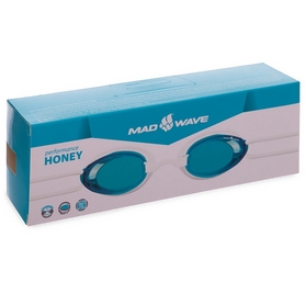 Очки для плавания MadWave Honey голубые (M042718_BLK-CYAN) - Фото №8