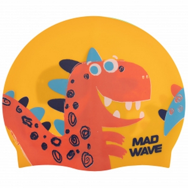 

Шапочка для плавания детская MadWave Junior Dino желтая (M057916_YEL), Желтый