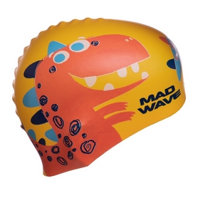 Шапочка для плавания детская MadWave Junior Dino желтая (M057916_YEL) - Фото №4