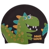 Шапочка для плавания детская MadWave Junior Dino черная (M057916_BLK)