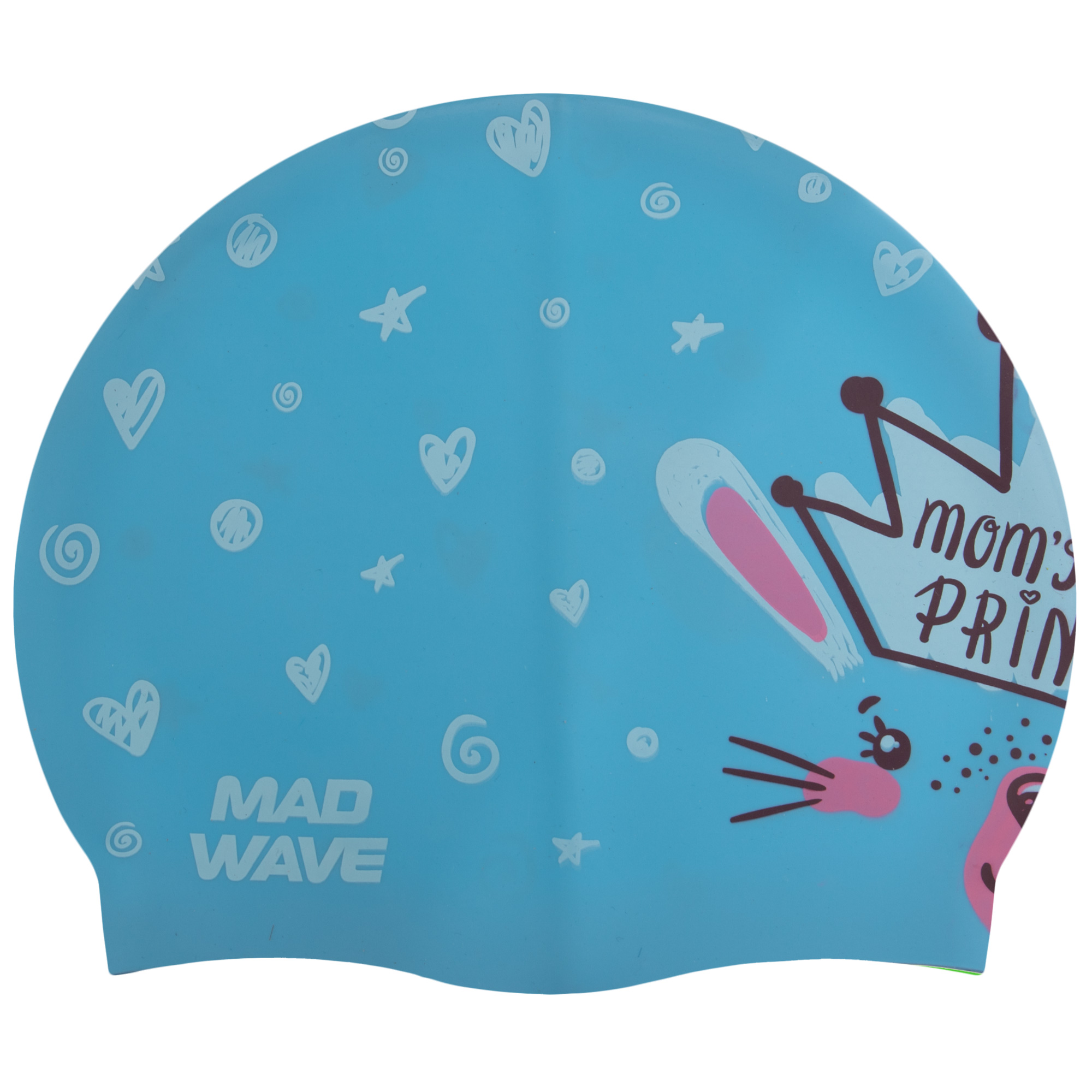 

Шапочка для плавания детская MadWave Junior Little Bunny голубая (M057913_CYAN), Голубой