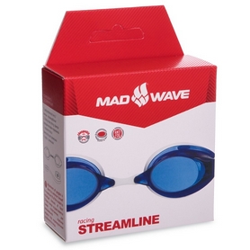 Очки для плавания стартовые MadWave Streamline синие (M045701_BL-WHT) - Фото №7