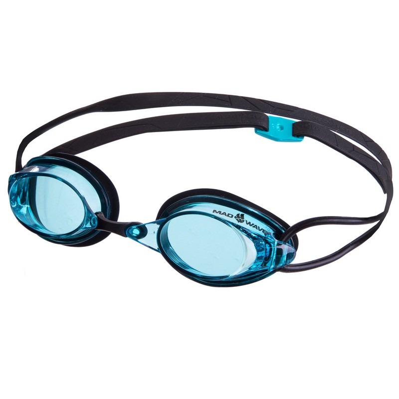 

Очки для плавания стартовые MadWave Streamline голубые (M045701_CYAN-BLK), Голубой-черный