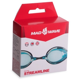 Очки для плавания стартовые MadWave Streamline голубые (M045701_CYAN-BLK) - Фото №5