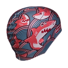 Шапочка для плавания детская MadWave Junior Sharky бирюзовая (M057911_TRQ) - Фото №4