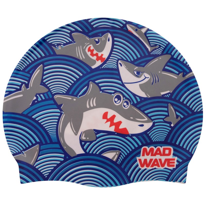 

Шапочка для плавания детская MadWave Junior Sharky голубая (M057911_CYAN), Голубой